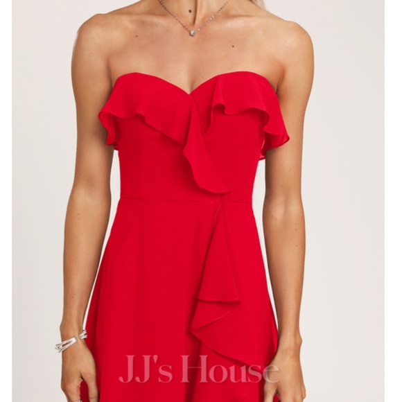 JJ House A-line Sweetheart Floor-Length Chiffon Bridesmaid Dress With Ruffle - Picture 3 of 5